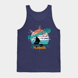 Panama City Florida Retro Exploding Sunset Tank Top